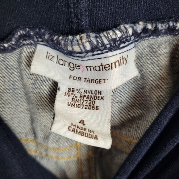 Liz Lange Maternity for Target Blue Denim‎ Full Belly Panel Capris - Picture 7 of 8